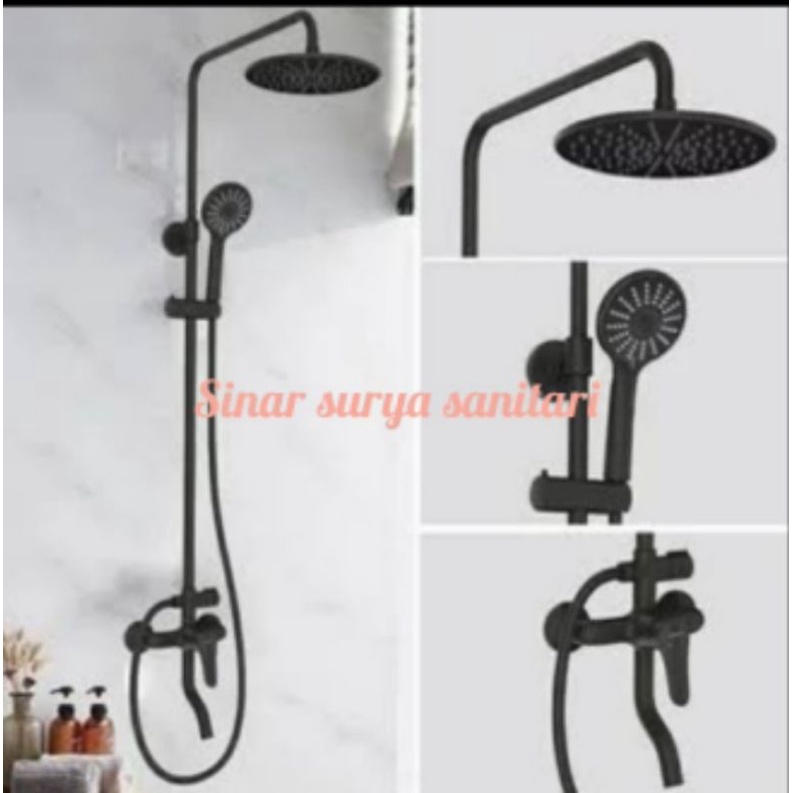 Shower Tiang Hitam Panas Dingin / Keran Tiang Panas Dingin
