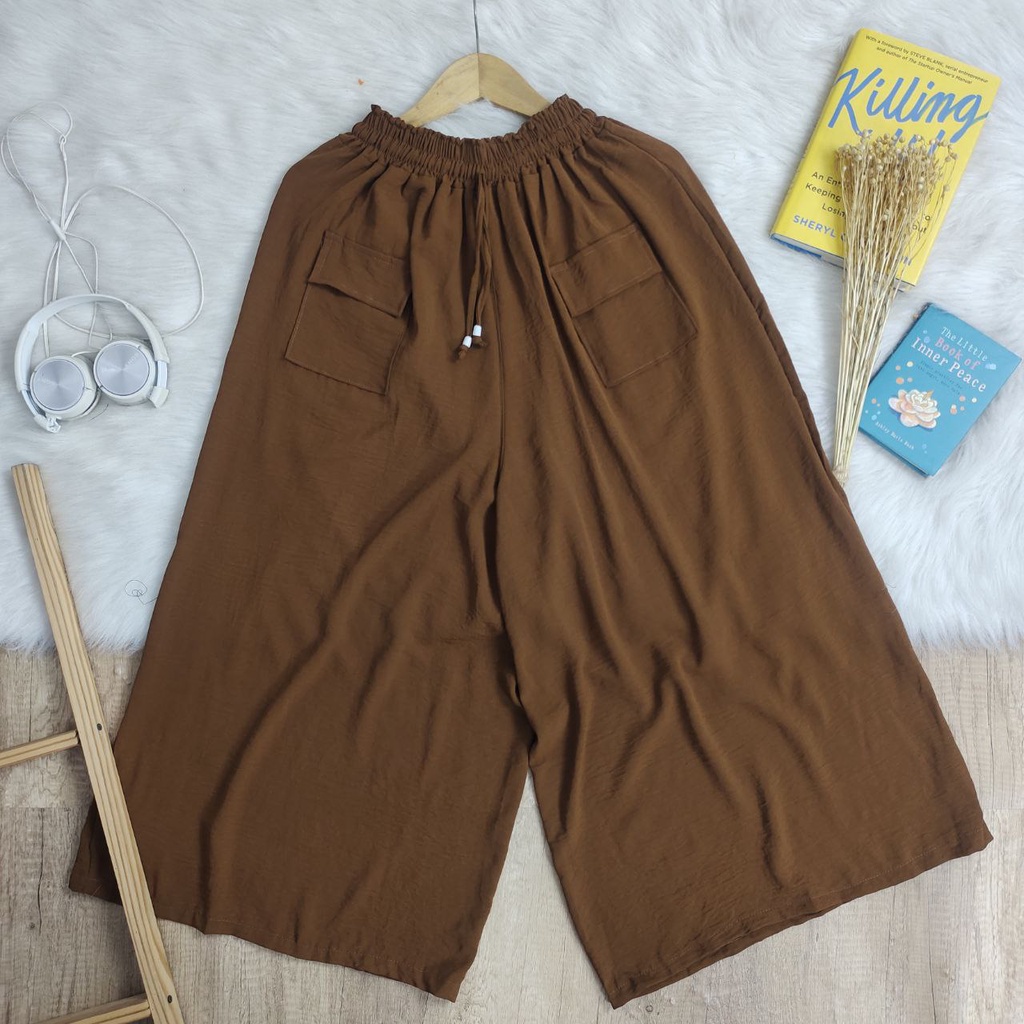 KULOT KANTONG SUPER JUMBO BAHAN CRINKLE LOOSE PANTS BIG SIZE KULOT OOTD OVERSIZE COD