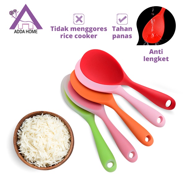 Adda Home - Centong Nasi Silikon Anti Lengket Tidak Menggores Rice Cooker Tahan Panas