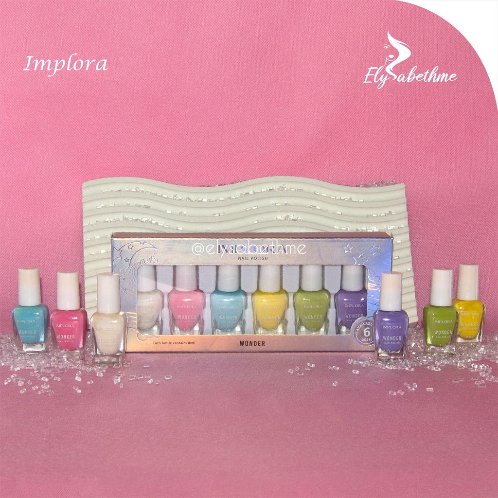 ✿ELYSABETHME✿ (box isi6) I♥M♥P♥L♥O♥R♥A  kutek peel off implora cosmetic set box  plus bubble