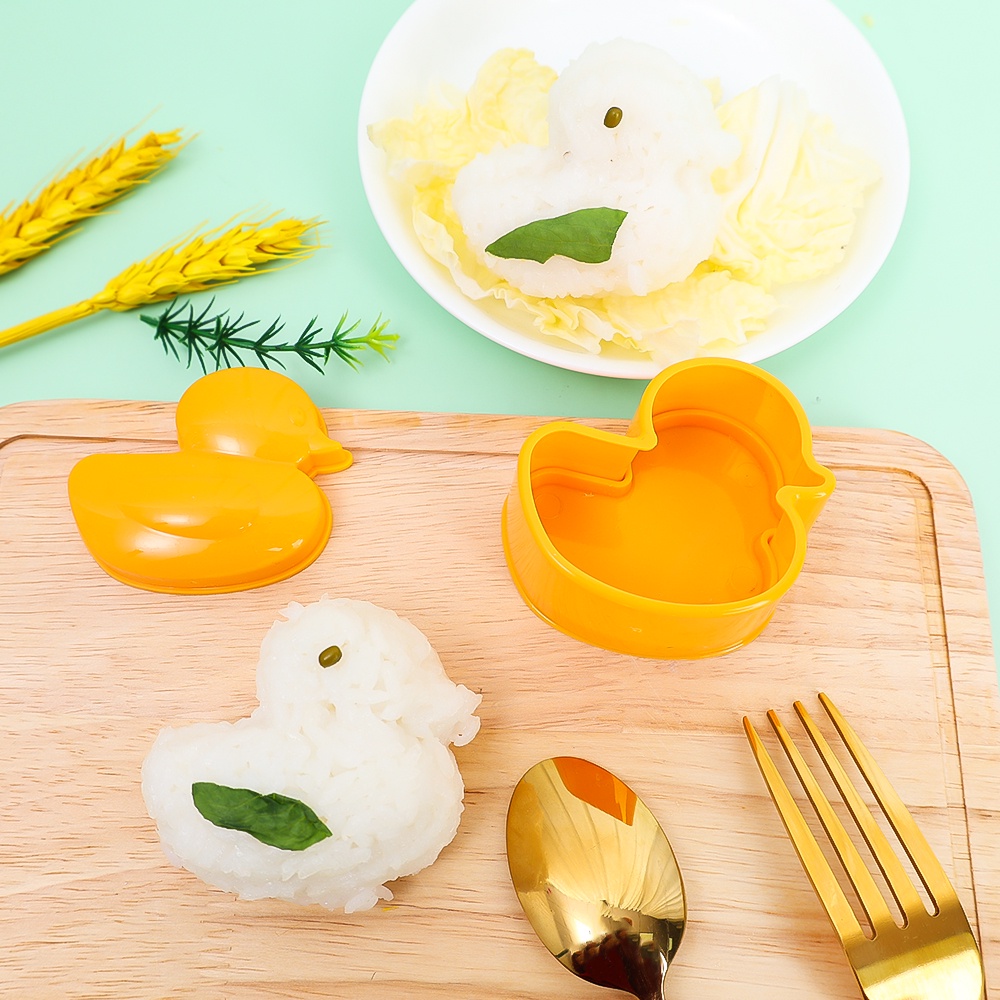 Kreatif Anak Bento DIY Gadget Bebek Kuning Berbentuk Nasi Bola Cetakan Kartun Sushi Buah Membuat Cetakan Roti Biskuit Menekan Model