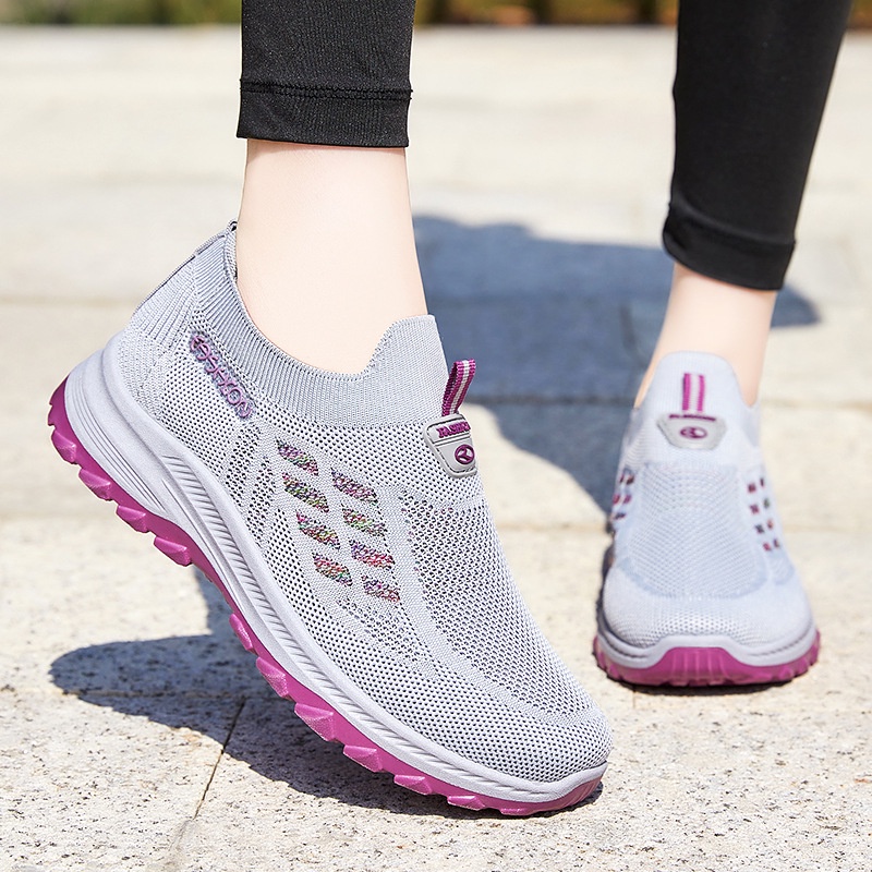 GROSIRTAS &quot;FREE BOX&quot; LV0190 Sepatu Sneakers Wanita Tanpa Tali Polos Import/Sneakers Santai Wanita