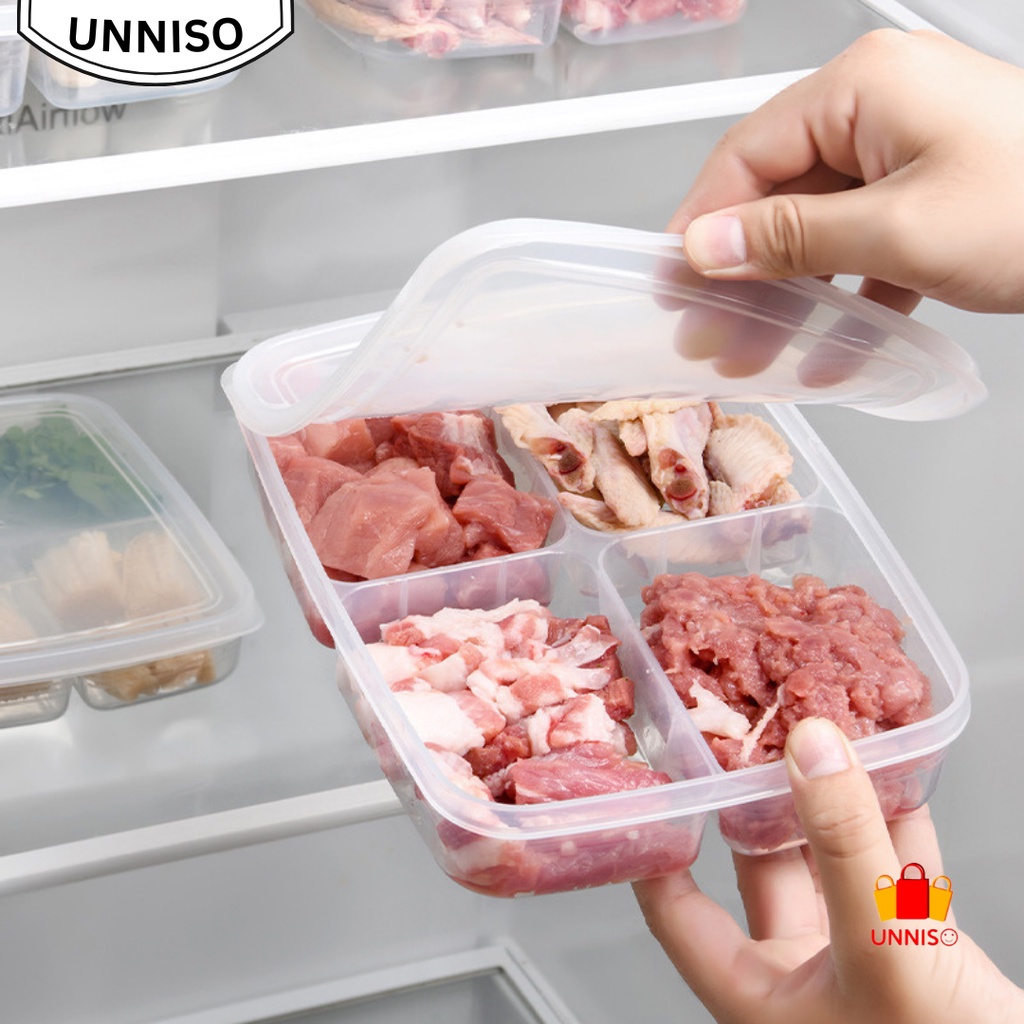UNNISO - Kotak Penyimpanan Makanan Kulkas 4 Grid KM3