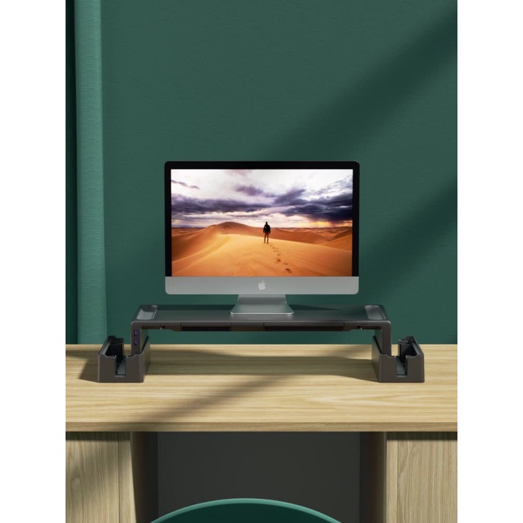 WIRG Computer Monitor Stand With Build in USB Port and Storage Box