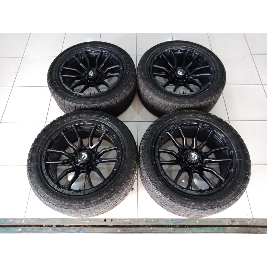 1 Set Velg Second Ring 20 Untk Pajero Fortuner Hilux Ford Ranger Merk Fuel + Ban Toyo 265 50 R20