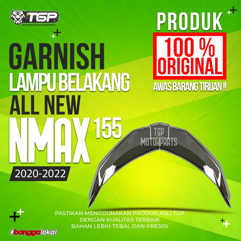 Garnish Lampu Belakang All New Nmax 155 (2020 -2021) Aksesoris Variasi Motor Premium Black Chrome