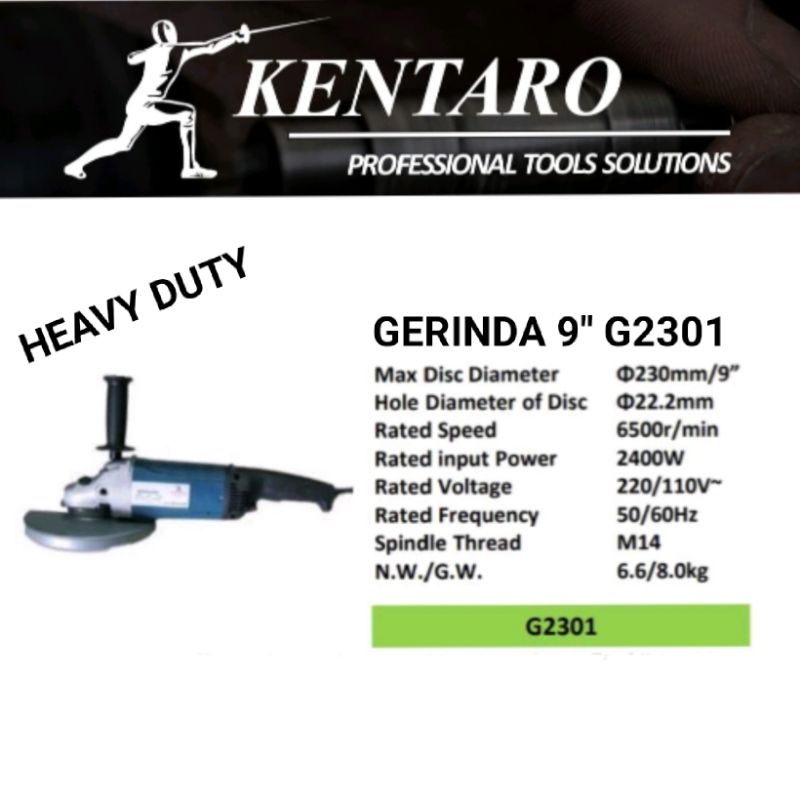 gerinda 9' G2301 heavy duty kentaro Japan quality