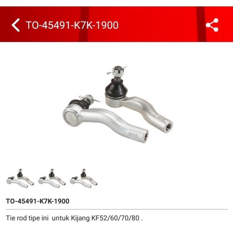 tie rod kijang super kijang kapsul kf50 kf60 kf70
