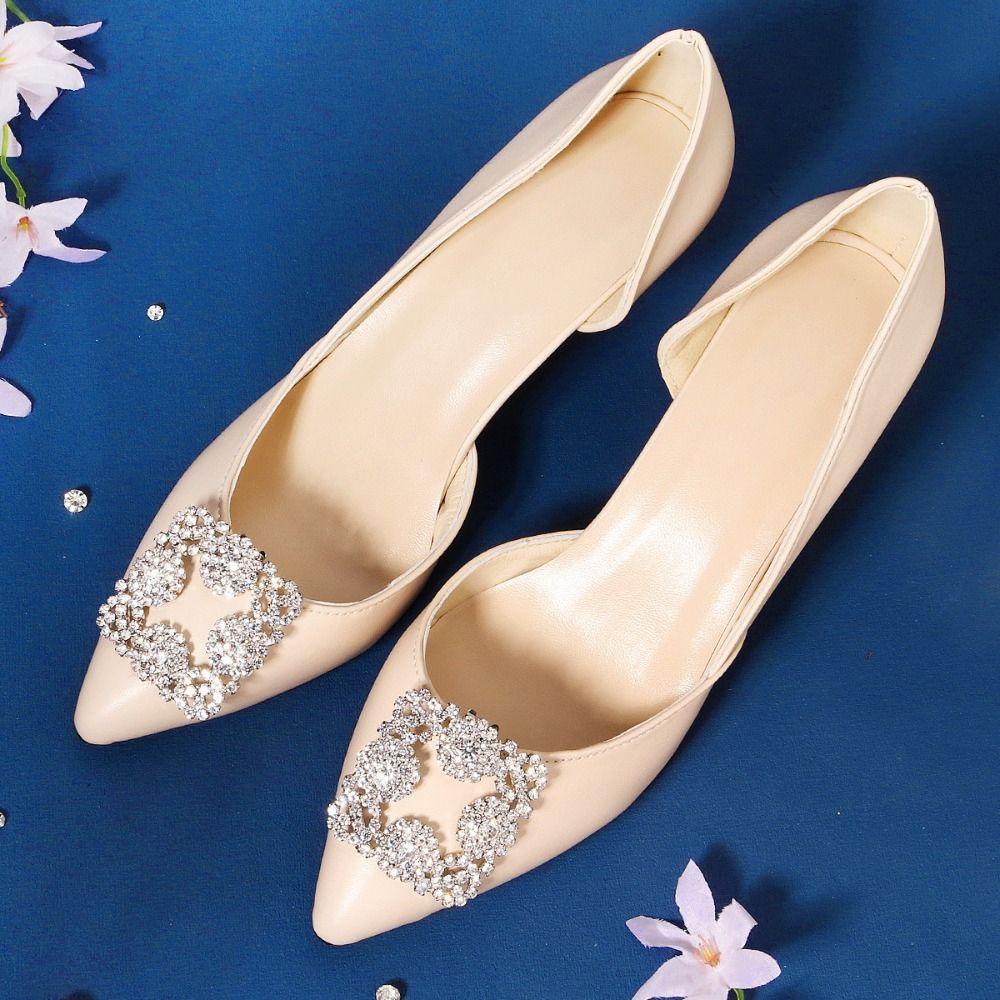 Nanas 2pcs Klip Sepatu Dekorasi Sepatu Kristal Pengantin Pernikahan