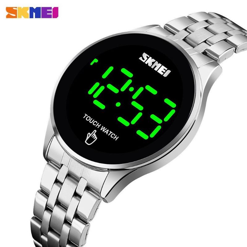 jam tangan pria/wanita rantai touch screen Green Light SKMEI 1579 water resistant