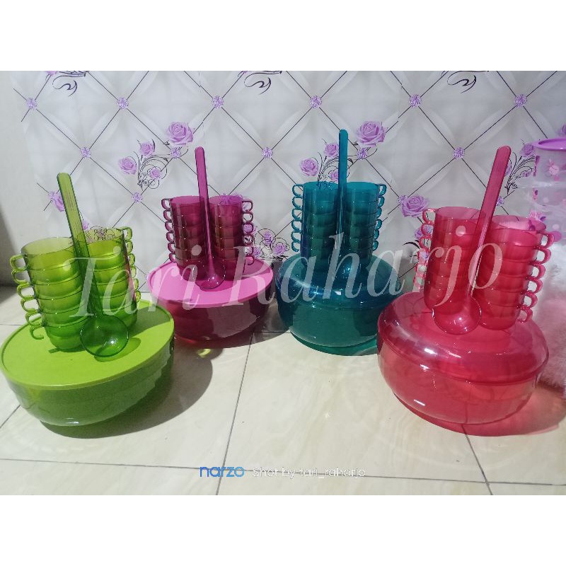 tupperware watercolor wtc set tempat sop buah