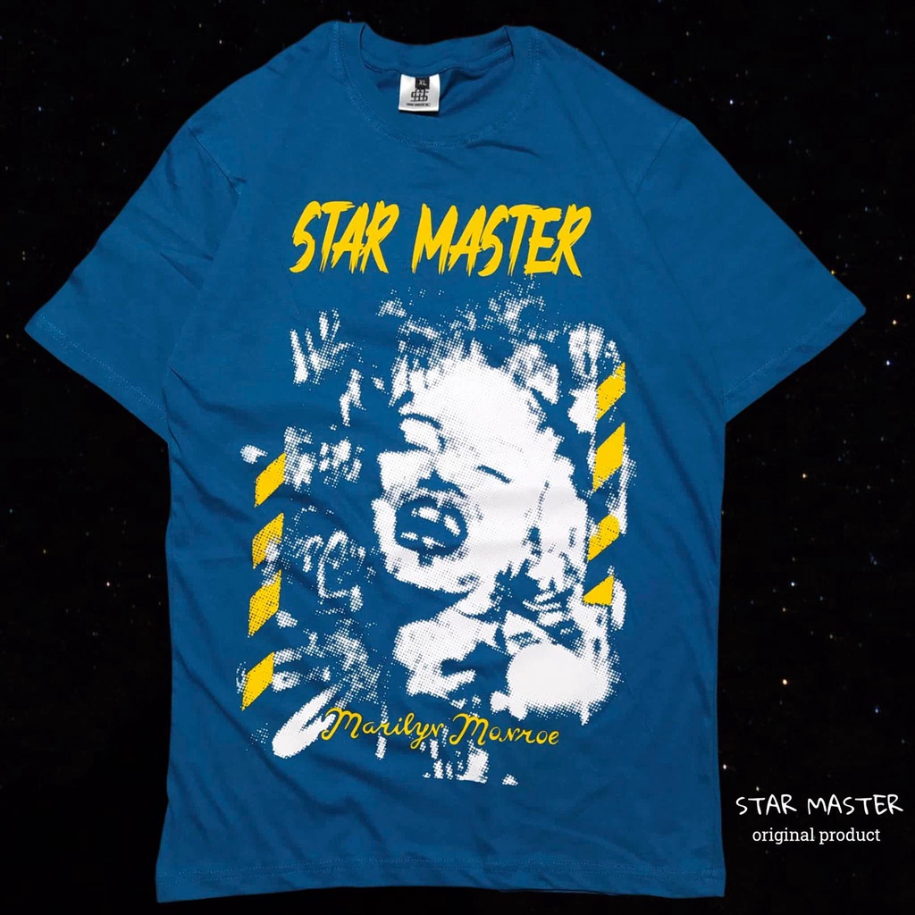Kaos Distro Pria Wanita Original Star Master Marilyn Monroe Warna Biru Tosca Baju Kaos Distro Pria W