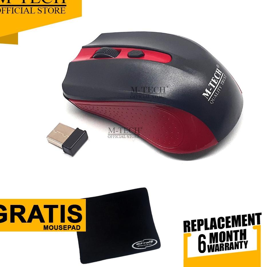 Garansi Terhemat M-tech Original Mouse Wireless 6005 Gratis Mousepad