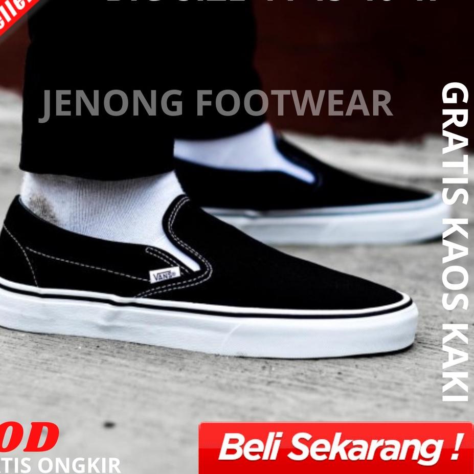 KEKINIAND☾ SEPATU CASUAL UKURAN 43 44 45 46 47 SEPATU SNEAKERS SLIP ON PRIA SEPATU SEKOLAH UKURAN BE