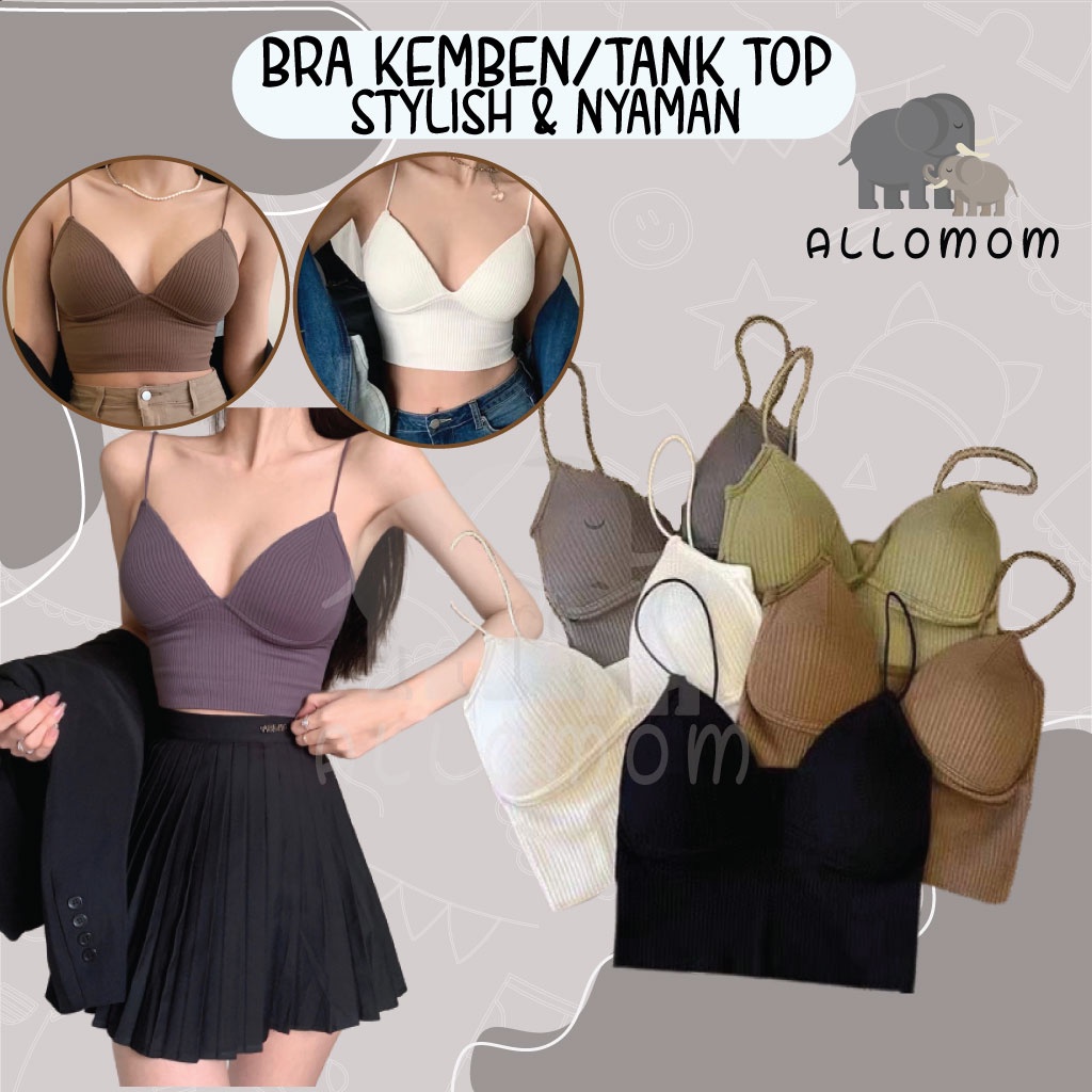 Kemben Bra Korean Tank Top Bralette Pakaian Dalam Wanita Crop Top Sport Bra Kemben Pendek BH Cewek Tanpa Kawat Tanktop Premium