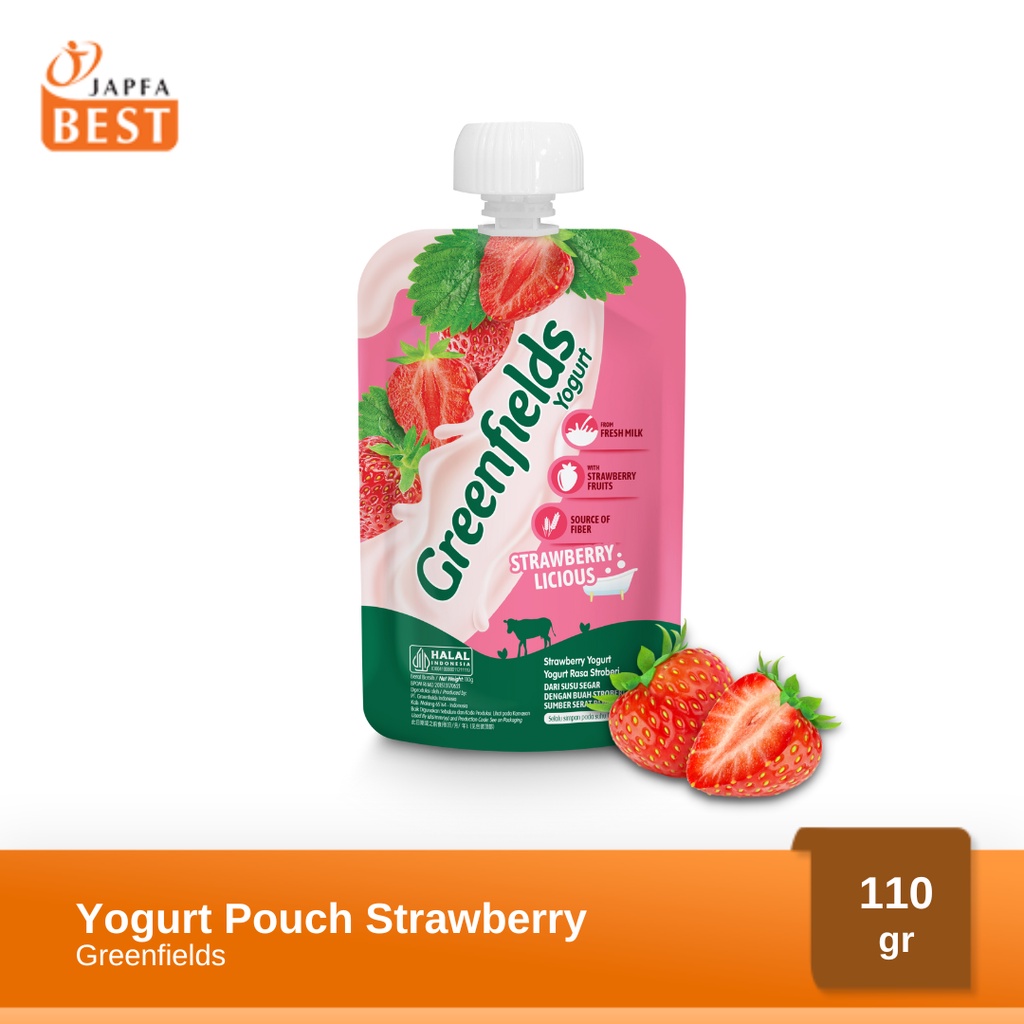 Greenfields Yogurt Pouch Strawberry 110gr