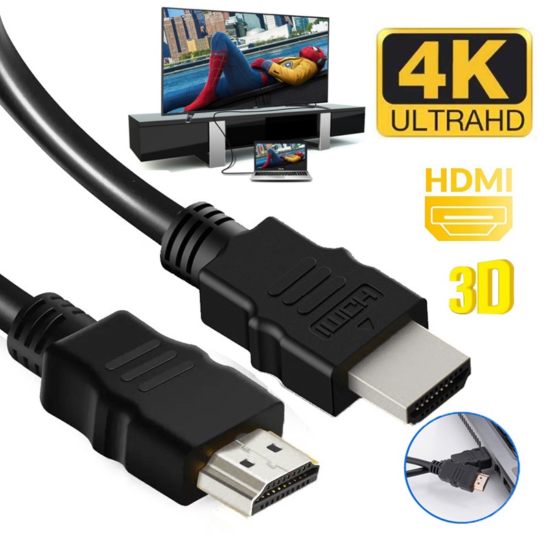 Kabel HDMI 2.0 1m untuk Proyektor YG-300 Kabel HDMI 1080p Pria ke Pria untuk Monitor Laptop TV PC