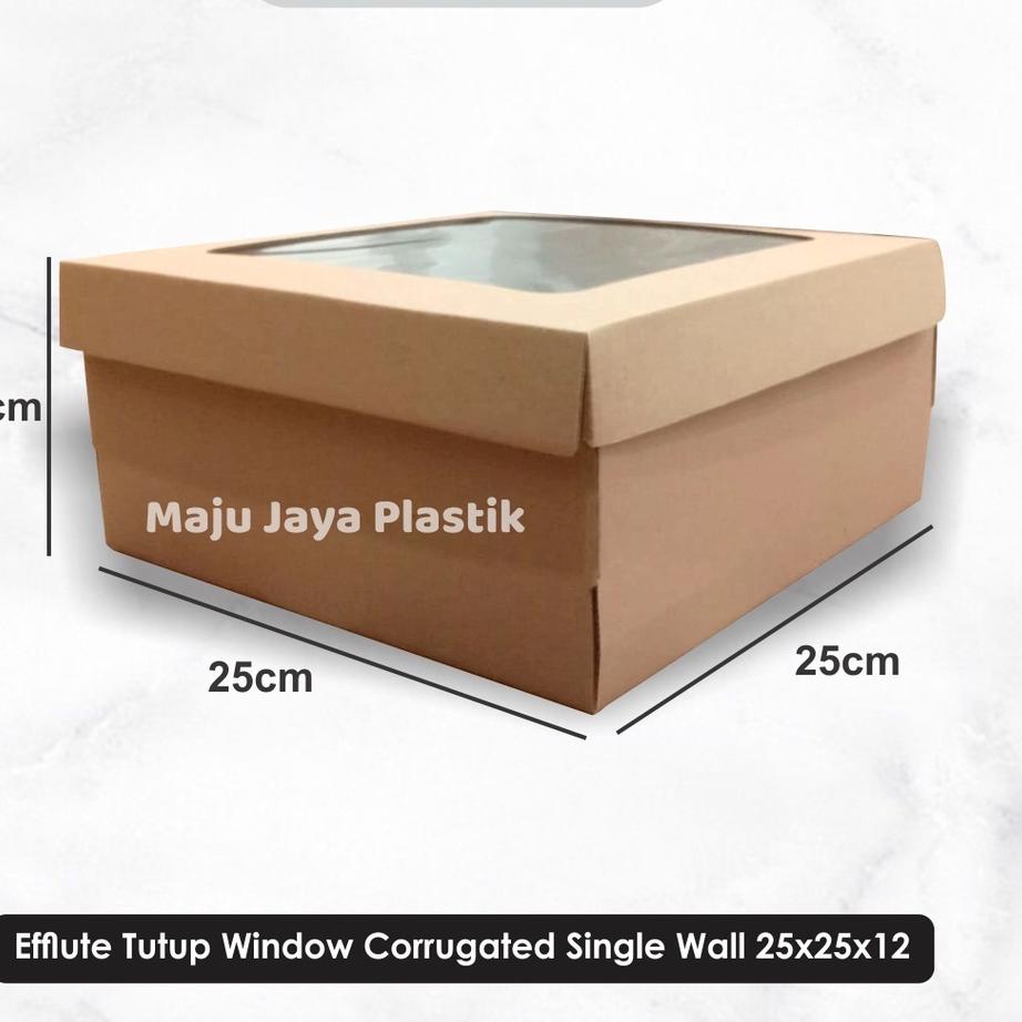 

キ Box Corrugated Window isi 5pcs TEBAL/Eflute/ Dos 22x22x12/ box 25x25x12 / Dos E FLute Coklat Window Single Wall / Dus Kraft Eflute Tutup Mika 22x22x12 cm dan 25x25x12 cm と