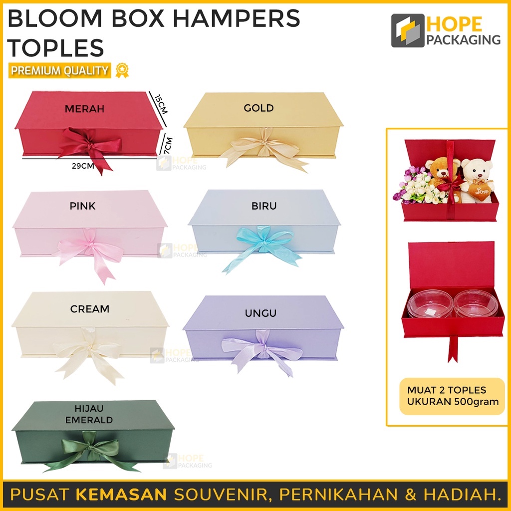 

Bloom Box Kotak Pita 2 Toples 500 gr / Kotak Hadiah Hampers Souvenir / Kotak Hampers Kue Bunga Kado