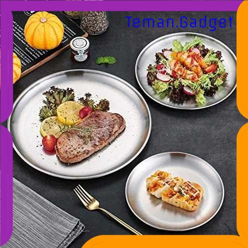 TG - DPR SUPPLE Piring Makan Dekorasi Nampan Baki Stainless Steel Plate - ST201