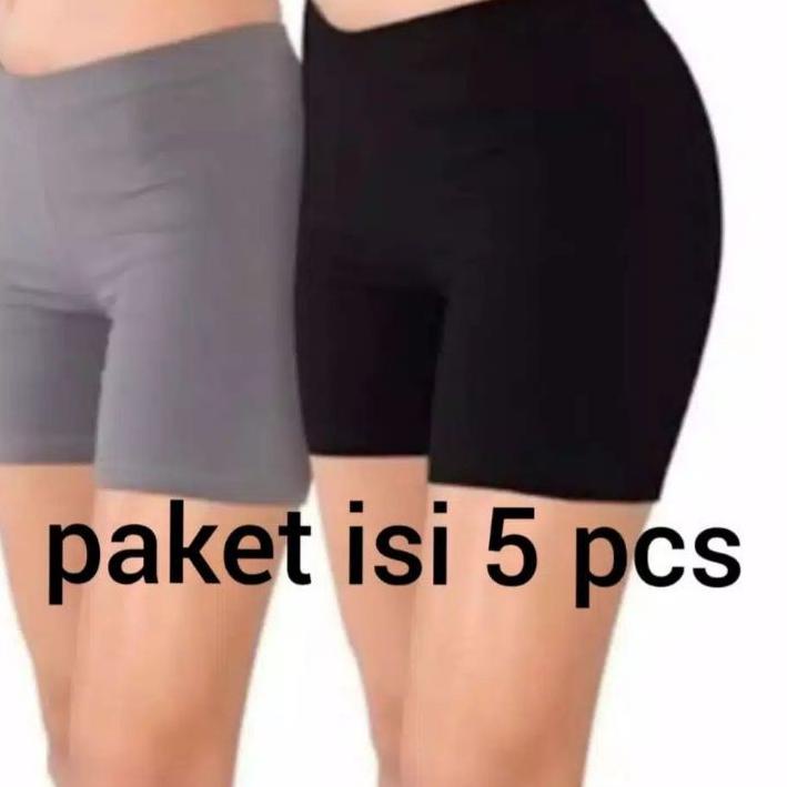 ⚡GROSIR⚡ Jabir.co ISI 5 pcs Short Pants Mini Celana Lejing Pendek Wanita Sot Spandex Elastis All Siz