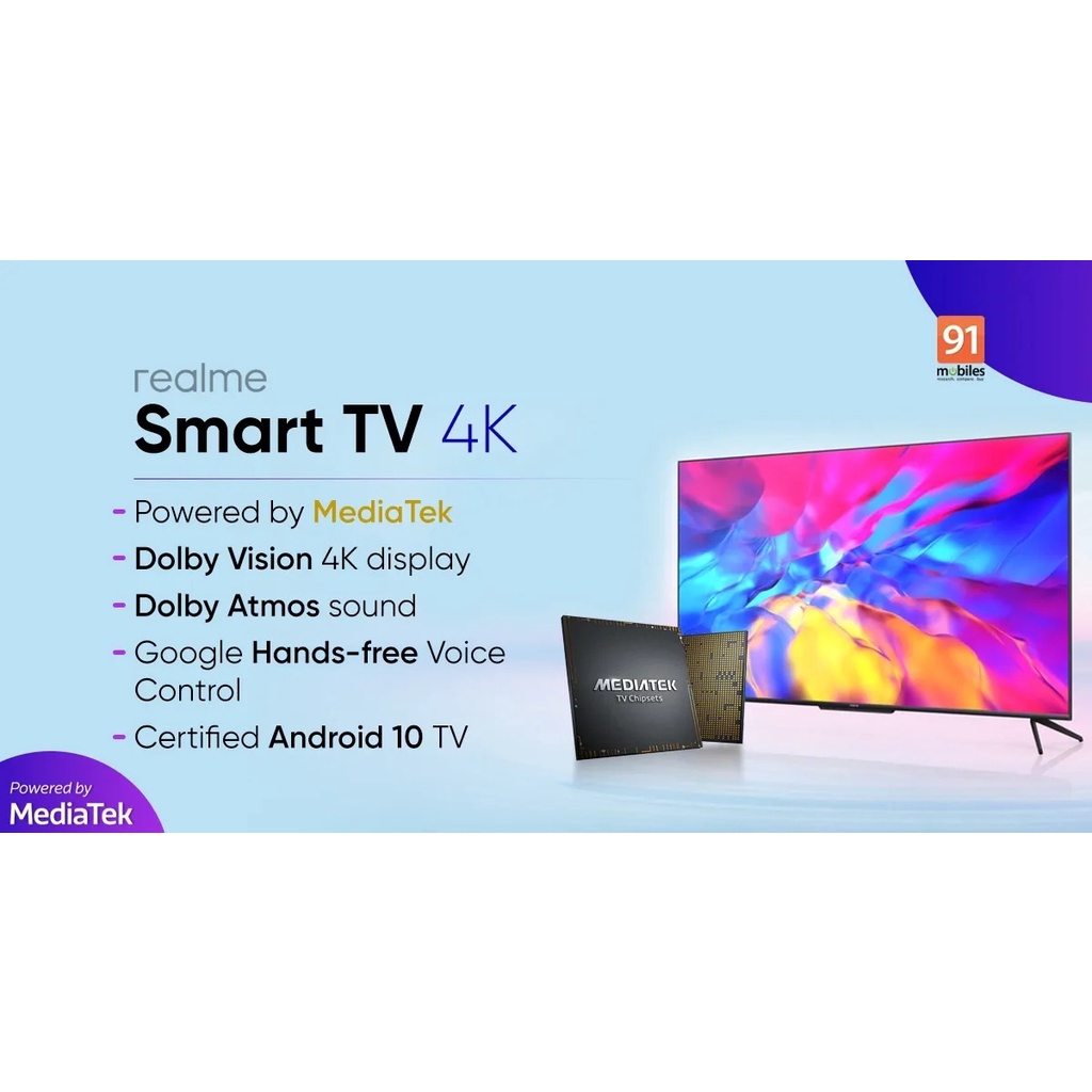 Realme Smart Tv Android LED 50 Inch Bezel Less Garansi Resmi Realme Indonesia