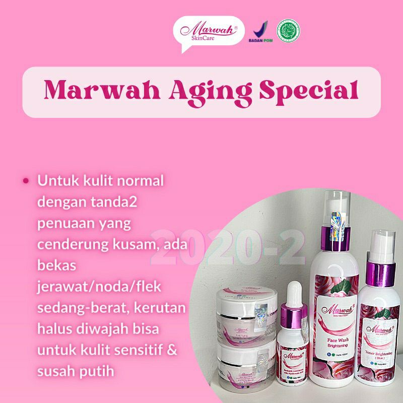 Marwah KLINIK Skin Care Paket Diamond Bright / Aging / Oily / Acne / Platinum / Teatree BPOM