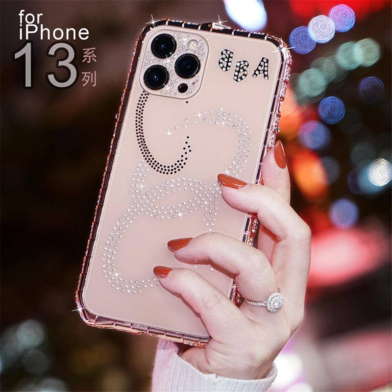 IPHONE Glitter Berlian Imitasi Diamond Cover Shockproof Metal Bumper Case Untuk Iphone14 13 12 11 Pro Max Plus Case