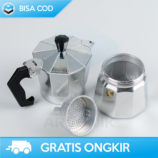 COFFEE MAKER TEKO FILTER ESPRESSO ONETWOCUPS 100ML MOKA POT STOVETOP