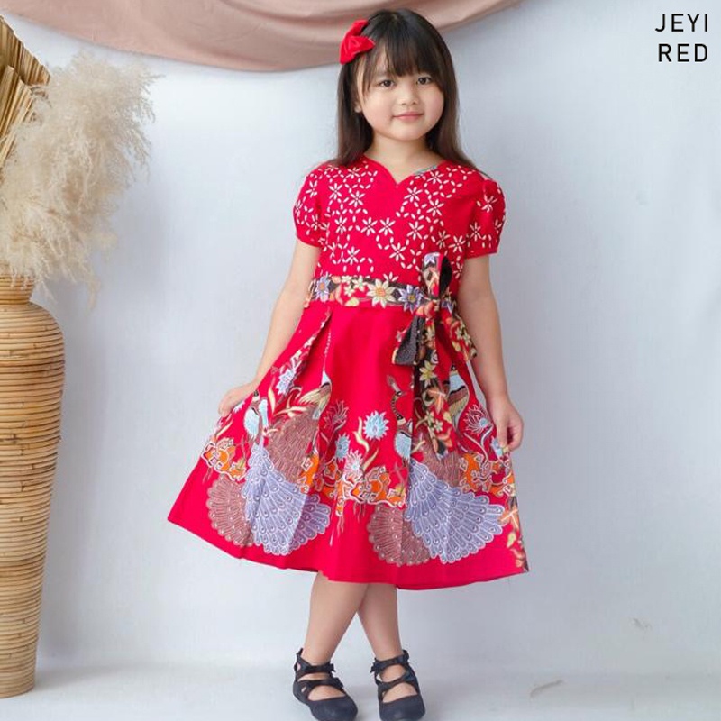 Evercloth Jeyi KIDS DRESS - Dress Batik Anak Perempuan