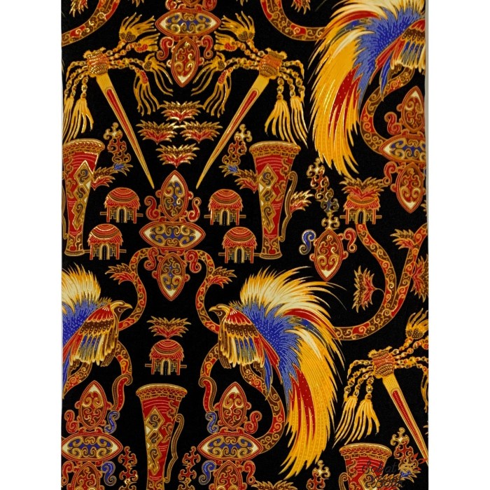 Kain Kain Batik Semi Sutra Motif Papua 51110 Hitam