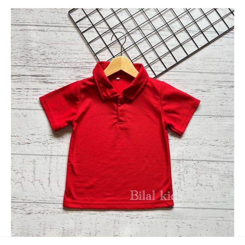 KAOS CASUAL ANAK CEWE COWO( UNISEX )/KAOS KERAH POLO SHIRT ANAK BAHAN LACOST