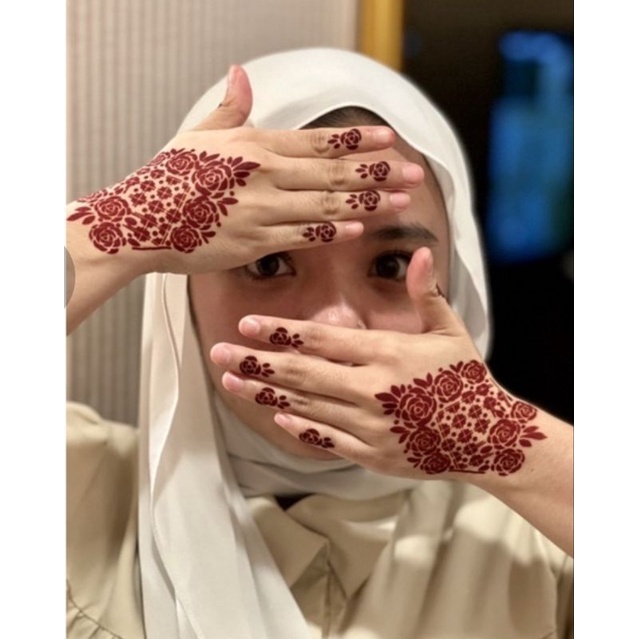 HENA HALAL CETAKAN SEPASANG + JARI + PACAR/stencil/SAH UNTUK SHOLAT