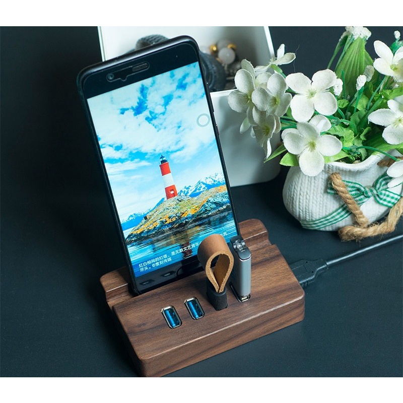 ACES Destkop Phone Stand with Build in USB Hub Extension 3.0