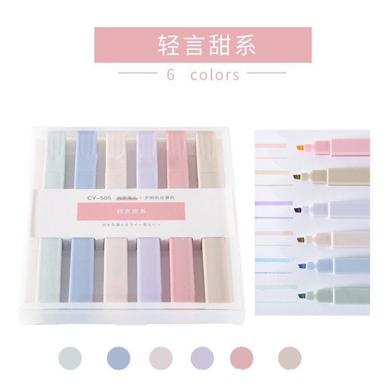 [PS] Stabilo highlighter pastel marker Highlighter marker Morandi color &amp; Macron pastel double tip 6 colors