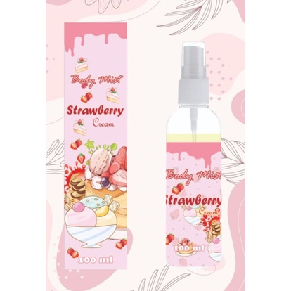 GEN - [BPOM] Parfum Body Mist Strawberry Cream 100ml Premium / Body Mist Strawberry Cream 100ml / Parfum Wanita Wangi Tahan