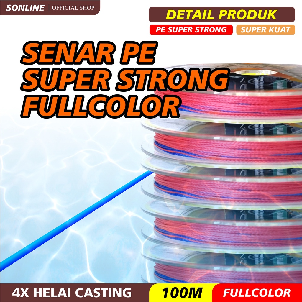 SONLINE Tali Pancing Japan Fishing Line Nylon PE Super strong 100m Senar Pancing Super Braided Line PESS