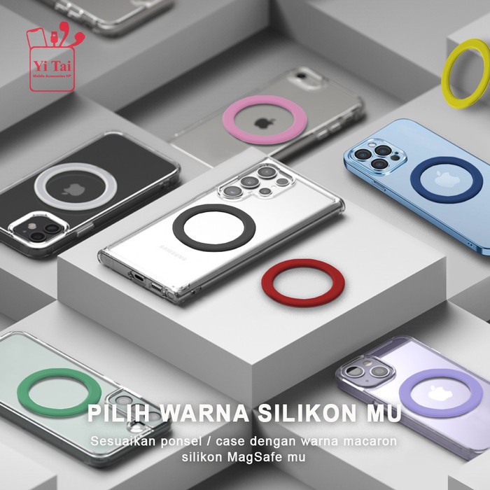 SILICONE STICKER MAGNETIC WIRELESS CHARGER / RING MAGSAFE MACARON