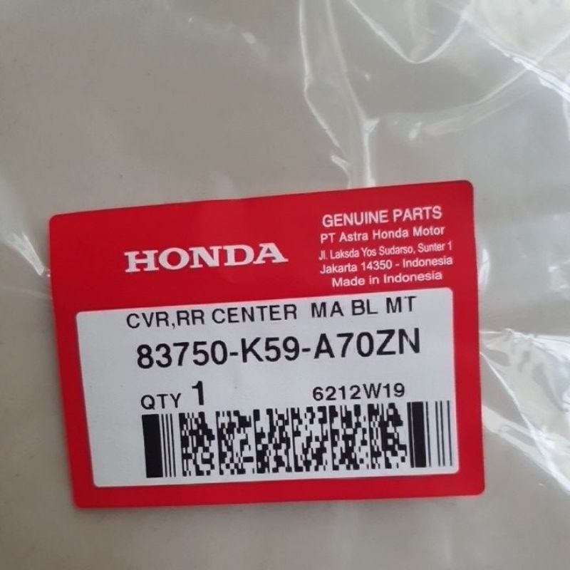 Panel Vario 150 2019 Belakang Plat nomor Grey Doff Honda ORI