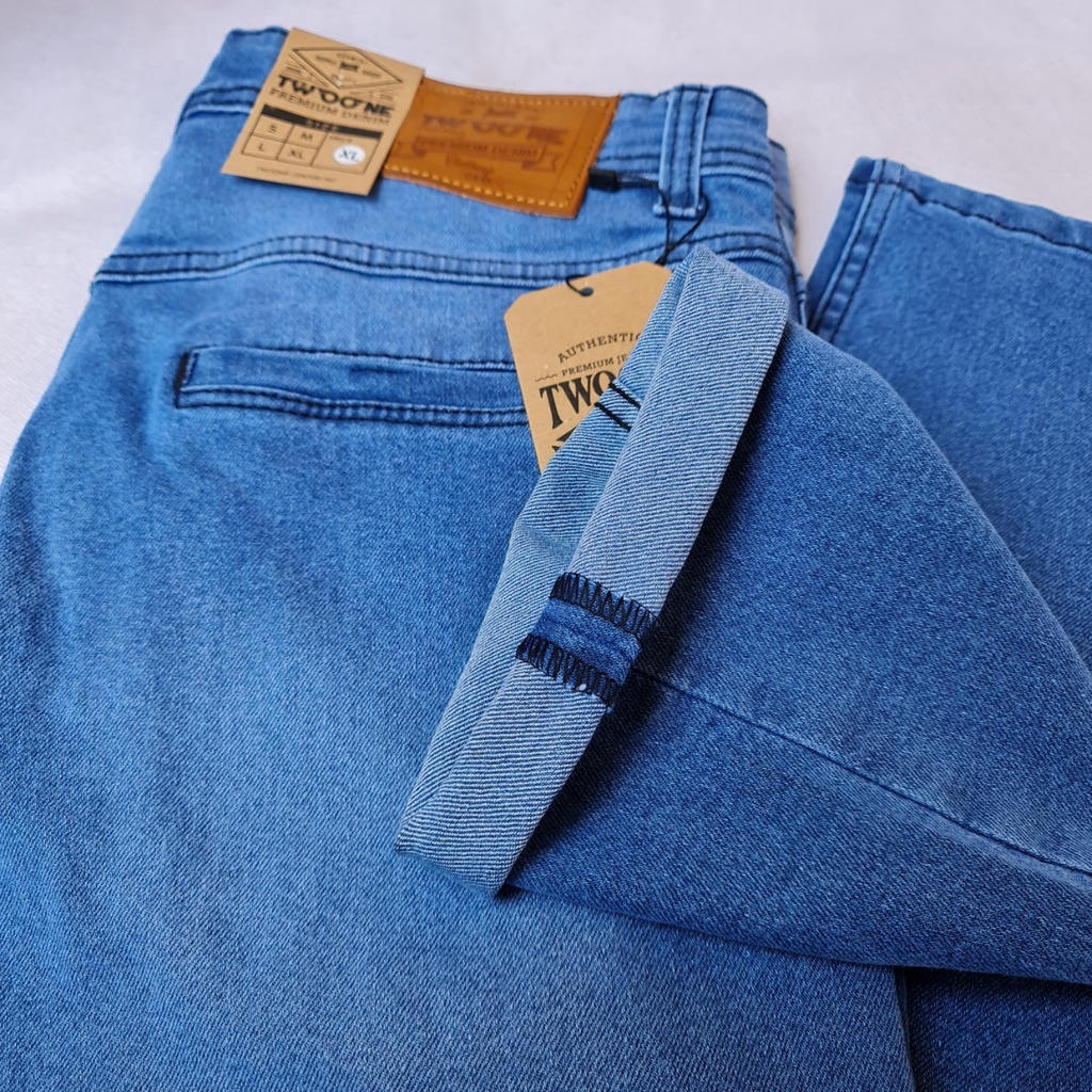 TWO ONE DENIM - Celana Jeans Panjang Pria - Jeans Pria Slim Fit Saku Bobok Denim Strecth