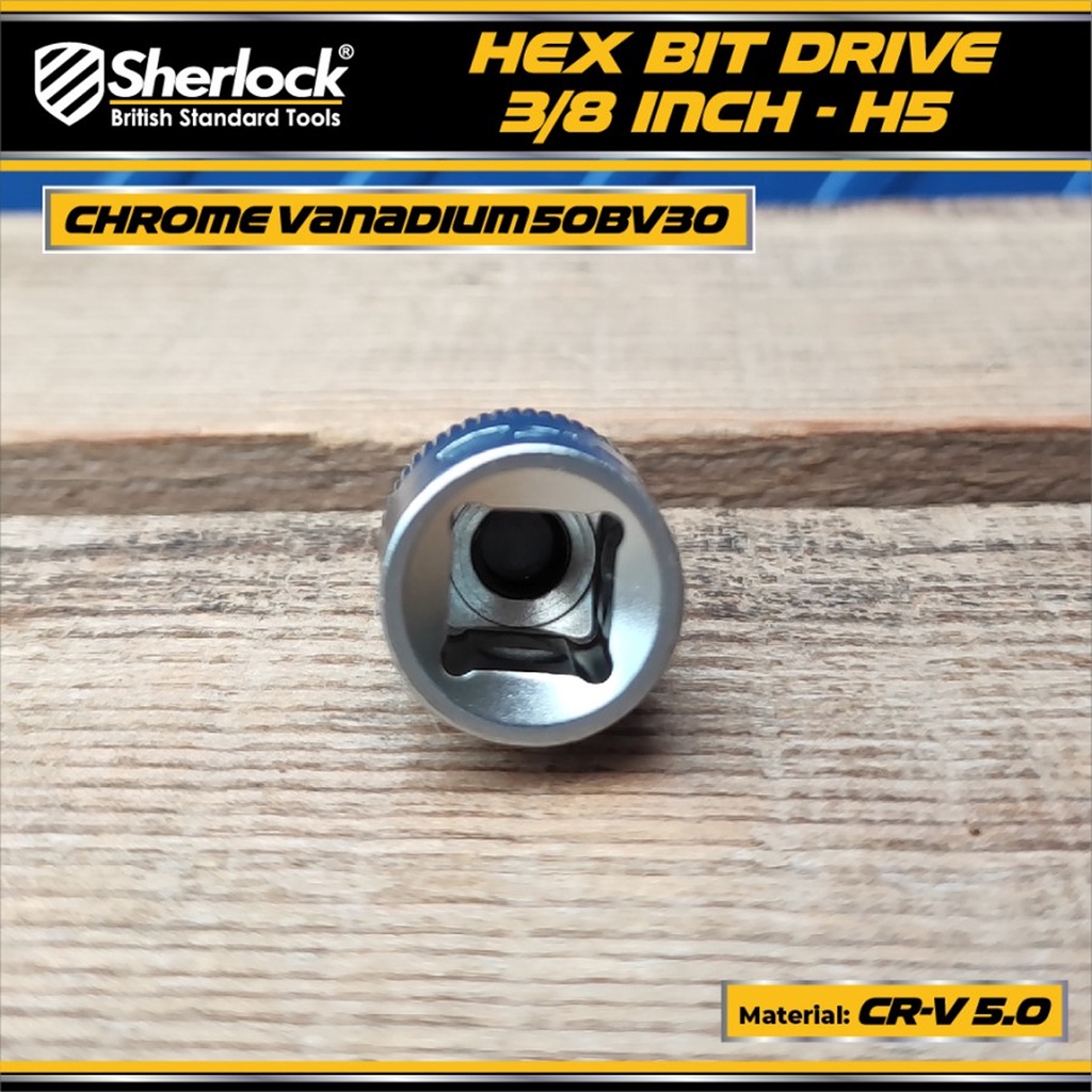 Mata Kunci Sok Socket Drive 3/8 &quot; inch Sherlock Hex Bit Shock L 5 mm