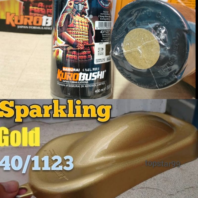 Pilok Pilox Cat Samurai 1123 Sparking Gold Gold Metalic Metalik 400ml Cat Semprot Samurai Paint