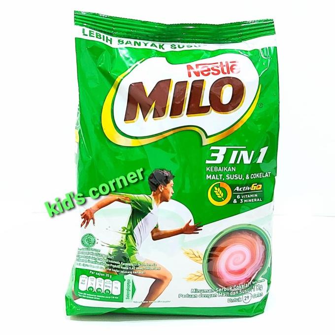 

Milo 3in1 1kg TERLARIS TERPERCAYA ORIGINAL