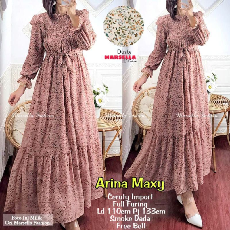 Arina Maxy // Ceruty // gamis modern terkini