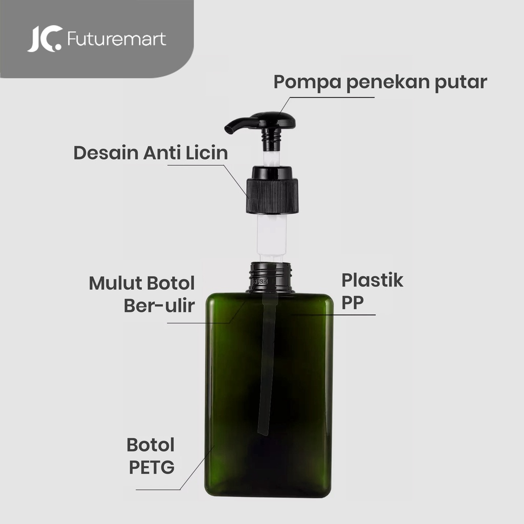 BOTOL SABUN CAIR SHAMPOO KOTAK PETG HAND SOAP DISPENSER WITH PUMP