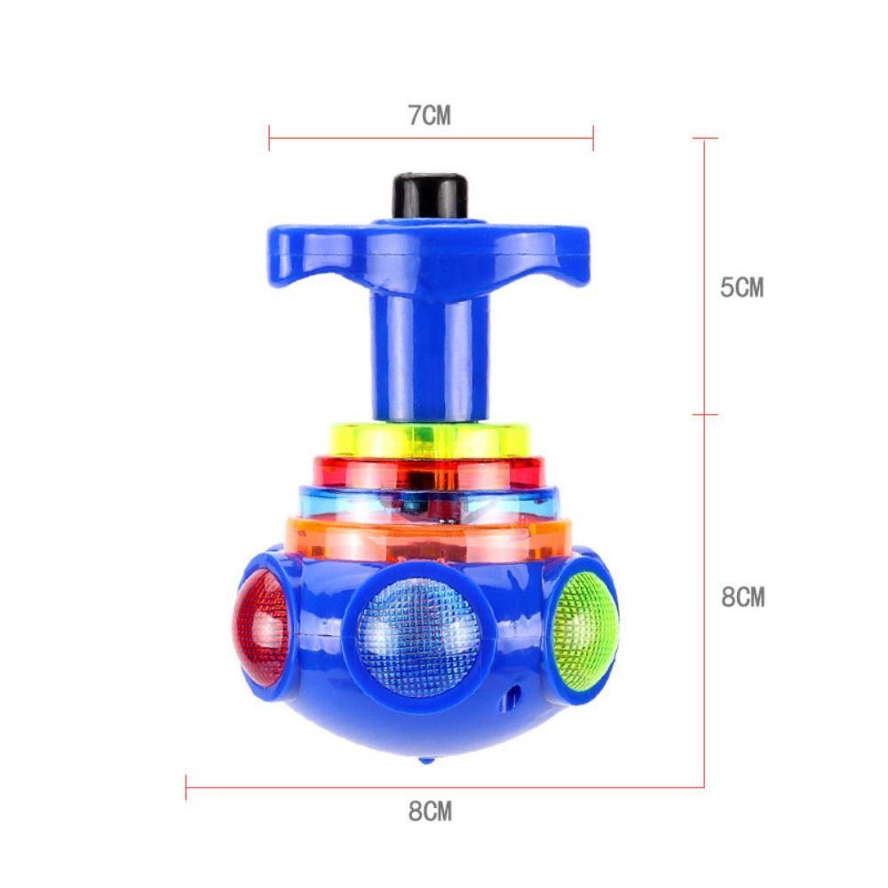 Quinton Bercahaya Berputar Mainan Anak Plastik Elektrik Gyroscope Ejection Mainan Luar Ruangan Lampu LED Berputar Top