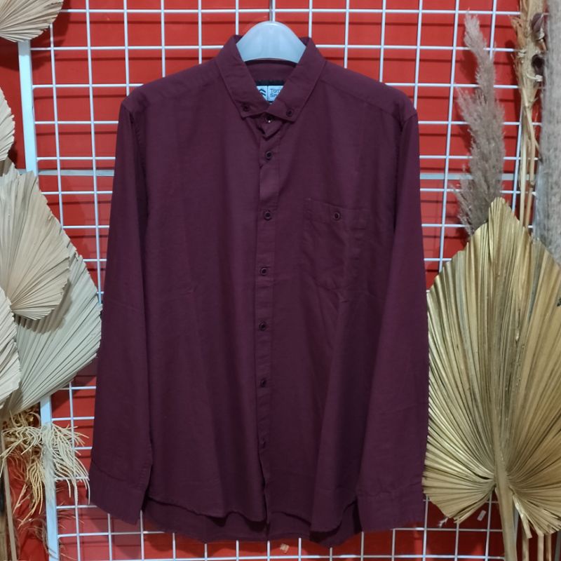 Kemeja Panjang Distro Merk Tote Sport Kemeja Panjang Pria Polos Bahan Katun Sigerat Ukuran M L XL