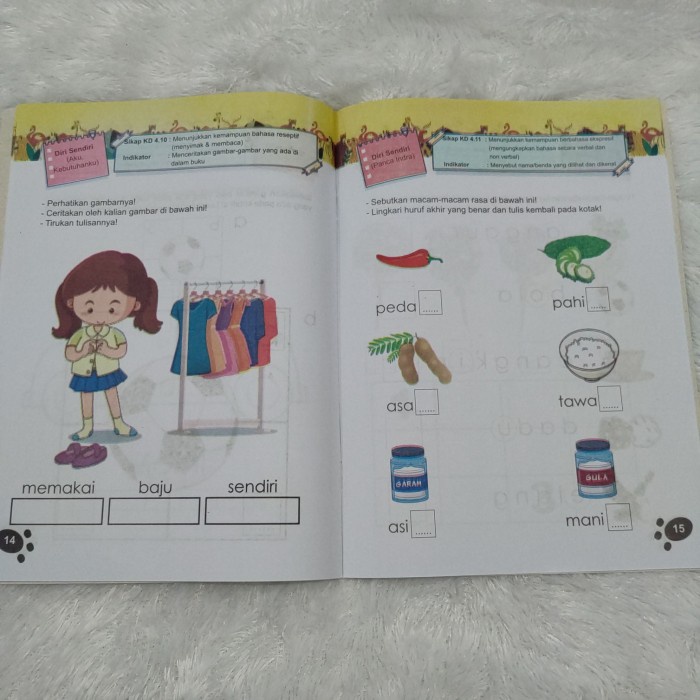 BUKU PINTAR PAUD TEMATIK TERPADU SERI DIRI SENDIRI EDUKASI MURAH TK A