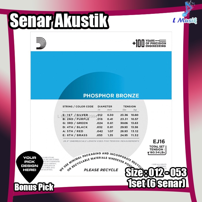 EJ series ORIGINAL SENAR GITAR D ADDARIO AKUSTIK BRONZE-ACOUSTIC GUITAR STRINGS