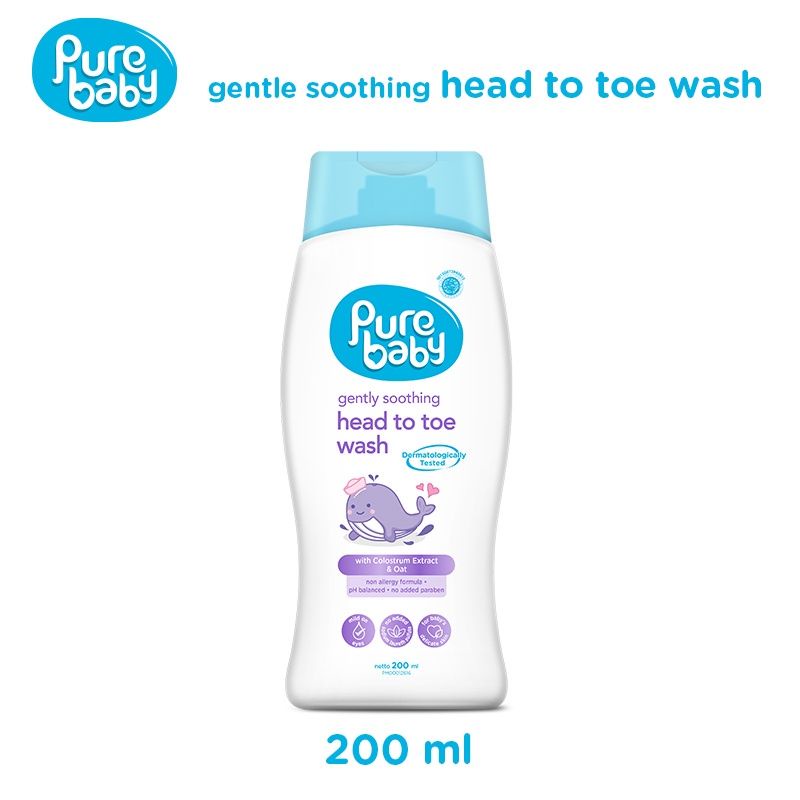 Pure Baby Head To Toe Wash 200Ml/Sabun dan shampo mandi bayi